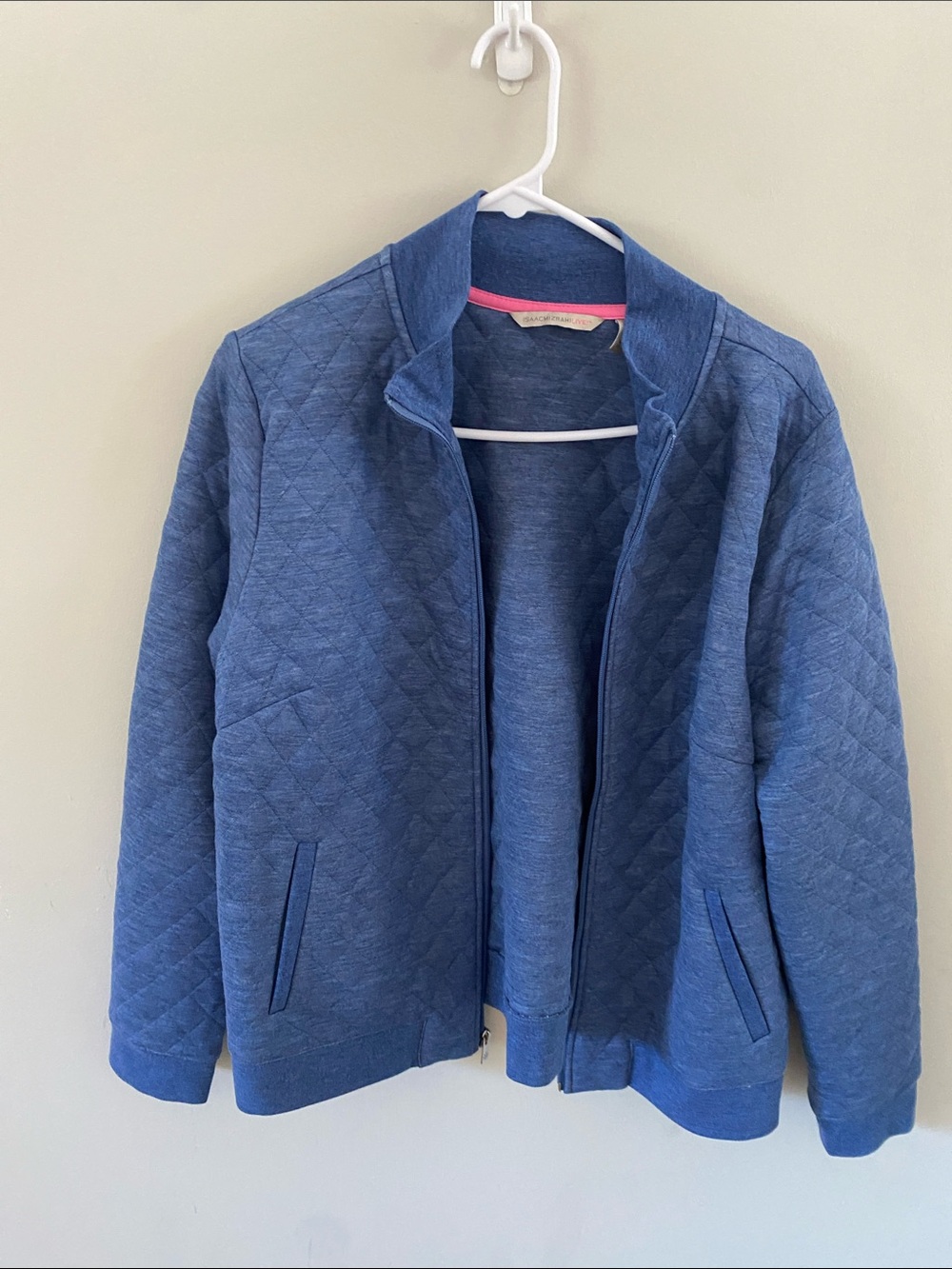 Isaac Mizrahi Quilted Blue Zip-Up Jacket